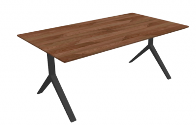 Rectangle wooden table with Y shape leg sketchup