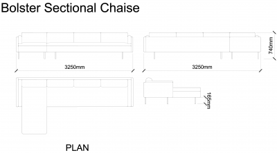 AutoCAD download Bolster Sectional Chase DWG Drawing