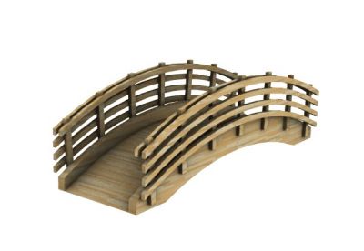 木製の小規模な橋の3Dモデル.3dm形式