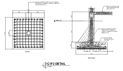 C1F2 Detail Plan and Section DWG Drawing