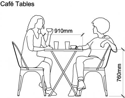 AutoCAD download Cafe Tables DWG Drawing