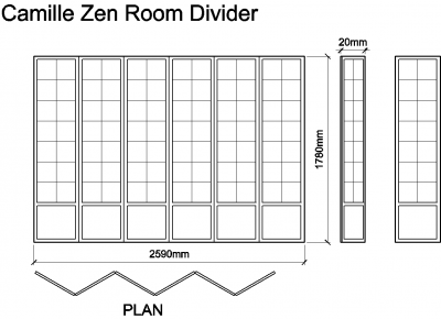 Camille Zen Room Divider DWG Drawing