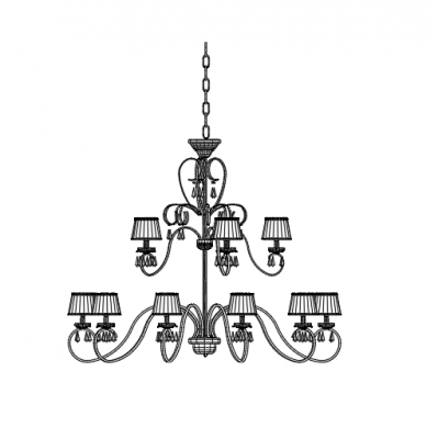 chandelier with a simple look 2d model .dwg format