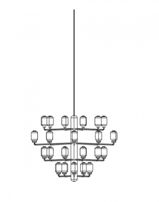 large designed chandelier 3d model .dwg format