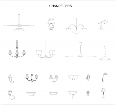 Chandeliers Symbols .dwg