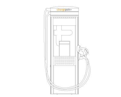 ChargePoint Electric Vehicle Charger AutoCAD download