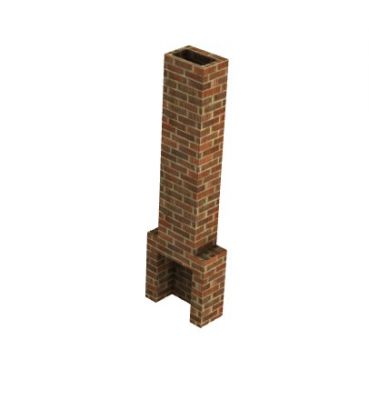 tall designed chimney made up of bricks 3d model .3dm format