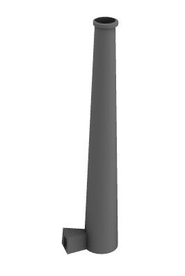 Tall factory chimney 3d model .3dm format