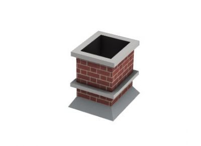 small chimney made up of brick 3d model .3dm format