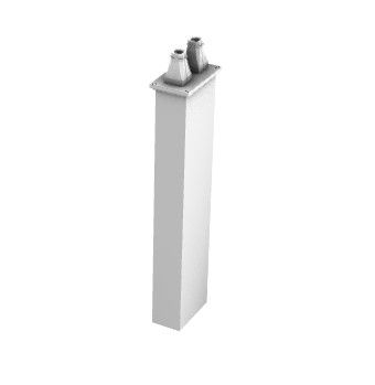 Chimney modern designed with two openings 3d model .3dm format