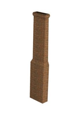 tall designed chimney made up of bricks 3d model .3dm format