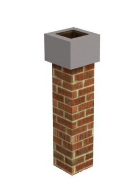 small chimney made up of brick 3d model .3dm format