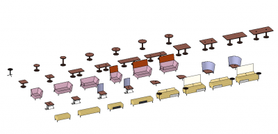 Coffee and Chair collection revit family