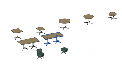 Table and chair collection revit family
