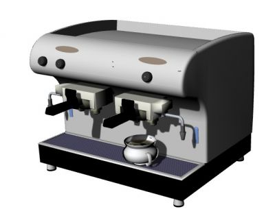 coffee machine designed with two outlet 3d model .d3m format
