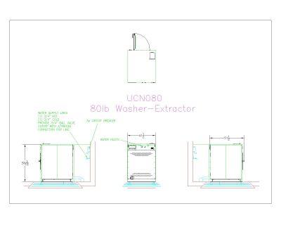Commercial Laundry 80 lb Washer Extracter