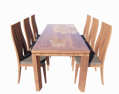 Set dining table and 6 chairs sketchup model