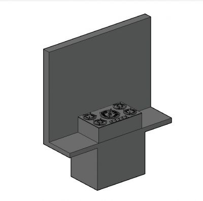 Modern designed compact platform for kitchen 3d model .dwg format