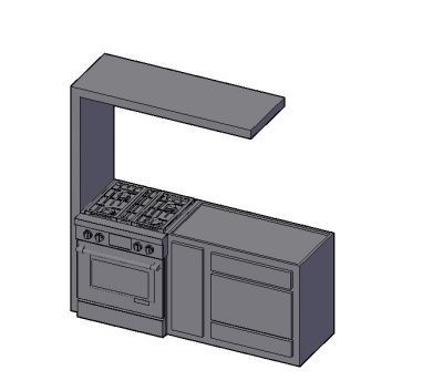 Modern aesthetic designed compact kitchen platform 3d model .dwg format
