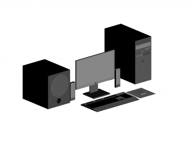 computer designed with a simple look 3d model .dwg format