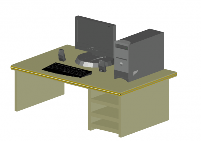 modern small sized computer 3d model .dwg format
