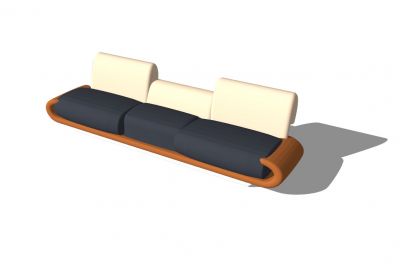 Large stretched designed courtyard sofa design 3d model .skp format