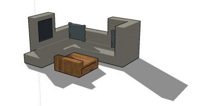 Modern looking courtyard sofa design 3d model .skp format