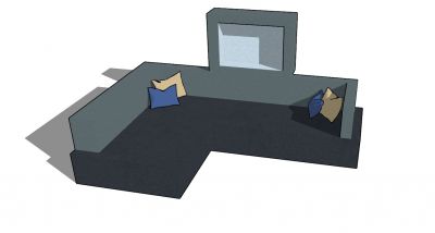simple looking design courtyard sofa 3d model .skp format