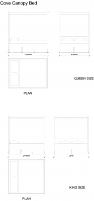 AutoCAD download Cove Canopy Bed DWG Drawing