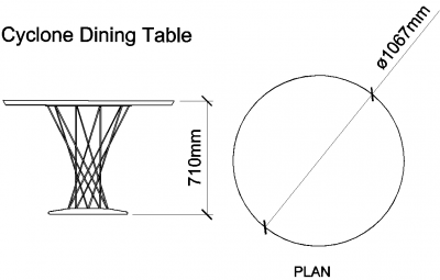 AutoCAD download Cyclone Dining Table DWG Drawing