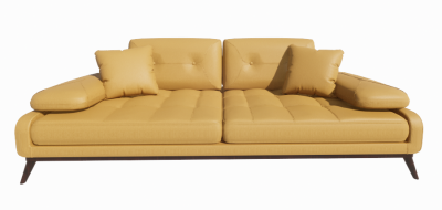 Yellow leather sofa revit family