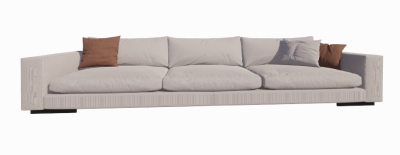 Long fabric sofa revit family