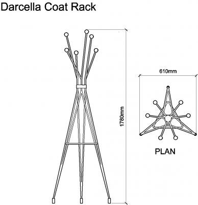 Darcella Coat Rack DWG Drawing