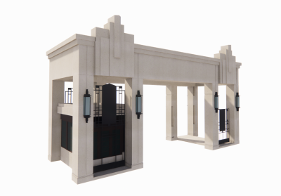 Concrete welcome gate sketchup model