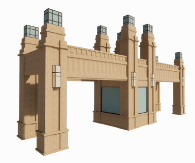 Urban gate sketchup model