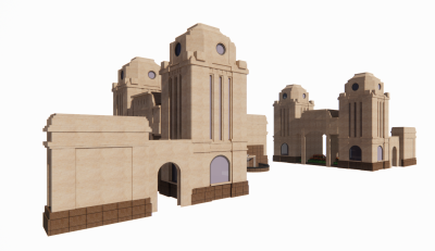 Babylon style gate sketchup model
