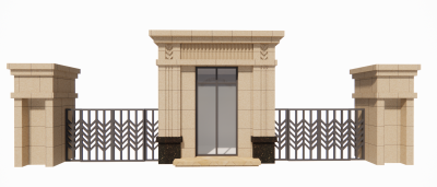 Gate with column sketchup model
