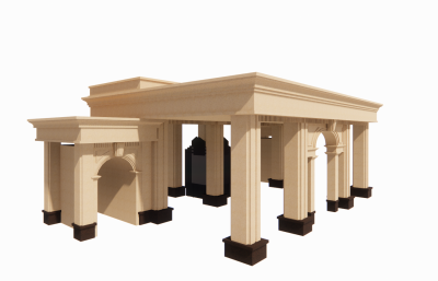 Stone gate pile style sketchup model