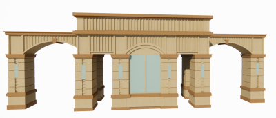 Welcome gate with big column sketchup model
