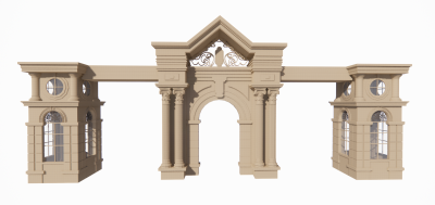 City welcome gate sketchup model