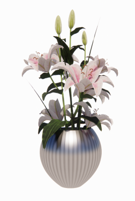 lily flower steel vase revit family