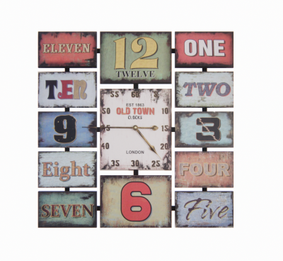 Square license plates style wall clock revit family