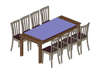 dining table for 6 people revit family