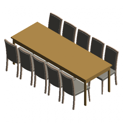 Esstisch und Stuhl Kombination-Kiefer Revit Familie