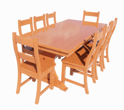 Dining table and chair revit family