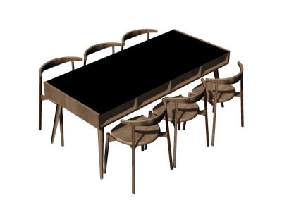 simple designed with six siting for cafeteria 3d model .3dm format