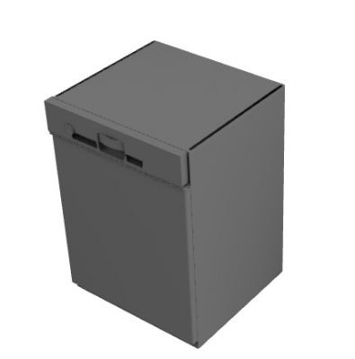 dark grey dish washer with single door 3d model .3dm format