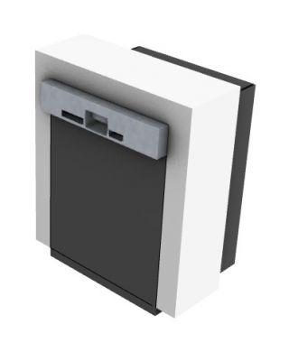 light grey dish washer with single door 3d model .3dm format