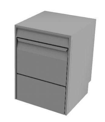 Grey dish washer attachable with double door 3d model .3dm format