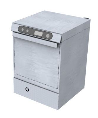 aluminum dish washer with modern design 3d model .3dm format